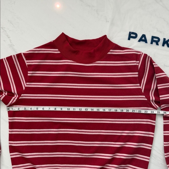 NEW PARKE 
Valentines Stripe Mockneck 
Size S/M - Picture 2 of 9